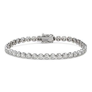 4.08 Carat Natural Diamond Buttercup Bracelet G-H SI 14K White Gold 7''
